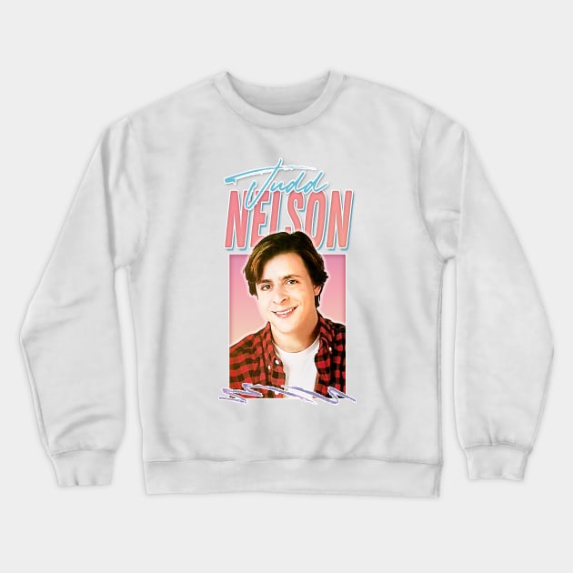 Judd Nelson - Retro Aesthetic Style Fan Art Design Crewneck Sweatshirt by DankFutura